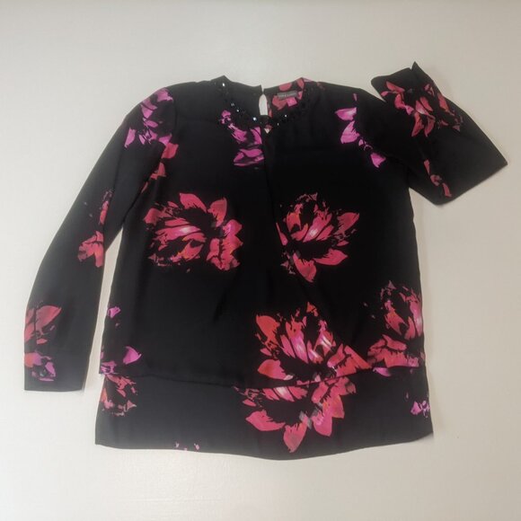 Vince Camuto Size XS Black Floral Tunic - Picture 16 of 16